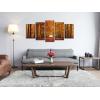 imageWieco Art Autumn Forest Large Modern 5 Panels Gallery Wrapped Giclee Canvas Print Landscape Pictures Paintings on Canvas Wall Art Work Ready to Hang for Living Room Home Office Decor L10x16inchx2pcs 10x20inchx2pcs 10x24inchx1pc