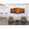 imageWieco Art Autumn Forest Large Modern 5 Panels Gallery Wrapped Giclee Canvas Print Landscape Pictures Paintings on Canvas Wall Art Work Ready to Hang for Living Room Home Office Decor L14x24inchx2pcs 14x24inchx2pcs 14x32inchx1pc