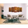 imageWieco Art Autumn Forest Large Modern 5 Panels Gallery Wrapped Giclee Canvas Print Landscape Pictures Paintings on Canvas Wall Art Work Ready to Hang for Living Room Home Office Decor L14x24inchx2pcs 14x24inchx2pcs 14x32inchx1pc