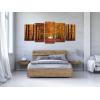 imageWieco Art Autumn Forest Large Modern 5 Panels Gallery Wrapped Giclee Canvas Print Landscape Pictures Paintings on Canvas Wall Art Work Ready to Hang for Living Room Home Office Decor L14x24inchx2pcs 14x24inchx2pcs 14x32inchx1pc