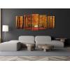 imageWieco Art Autumn Forest Large Modern 5 Panels Gallery Wrapped Giclee Canvas Print Landscape Pictures Paintings on Canvas Wall Art Work Ready to Hang for Living Room Home Office Decor L14x24inchx2pcs 14x24inchx2pcs 14x32inchx1pc