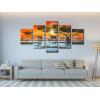 imageWieco Art Elephant Family Large Modern 5 Piece Gallery Wrapped African Landscape Giclee Canvas Prints Artwork Animals Paintings Reproduction Pictures on Canvas Wall Art for Bedroom Home Decor L12x16inchx2pcs 12x24inchx2pcs 12x32inchx1pc