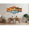 imageWieco Art Elephant Family Large Modern 5 Piece Gallery Wrapped African Landscape Giclee Canvas Prints Artwork Animals Paintings Reproduction Pictures on Canvas Wall Art for Bedroom Home Decor L12x16inchx2pcs 12x24inchx2pcs 12x32inchx1pc