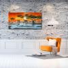 imageWieco Art Elephant Family Large Modern 5 Piece Gallery Wrapped African Landscape Giclee Canvas Prints Artwork Animals Paintings Reproduction Pictures on Canvas Wall Art for Bedroom Home Decor L48L x 24W