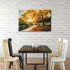 imageWieco Art Giclee Canvas Prints Wall Art by Oil Paintings Reproduction Large Contemporary Autumn Trees Pictures for Living Room Bedroom Home Decorations Modern Wrapped Landscape Forest Artwork