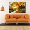 imageWieco Art Giclee Canvas Prints Wall Art by Oil Paintings Reproduction Large Contemporary Autumn Trees Pictures for Living Room Bedroom Home Decorations Modern Wrapped Landscape Forest Artwork