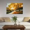 imageWieco Art Giclee Canvas Prints Wall Art by Oil Paintings Reproduction Large Contemporary Autumn Trees Pictures for Living Room Bedroom Home Decorations Modern Wrapped Landscape Forest Artwork