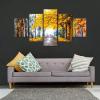 imageWieco Art Large Autumn Love Modern Giclee Canvas Prints Artwork 5 Panels Abstract Landscape Pictures to Photo Printed on Canvas Wall Art for Living Room Bedroom Office Decor12x16inchx2pcs 12x24inchx2pcs 12x32inchx1pc