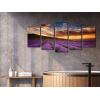 imageWieco Art Lavender Field Abstract Canvas Prints Wall Art Purple Flowers Picture 5 Panels Modern Landscape Giclee for Living Room Bedroom Home Office Decorations