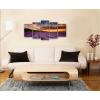 imageWieco Art Lavender Field Abstract Canvas Prints Wall Art Purple Flowers Picture 5 Panels Modern Landscape Giclee for Living Room Bedroom Home Office Decorations