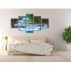 imageWieco Art Peaceful Waterfall 5 Panels Large Canvas Paintings Wall Art Modern Gallery Wrapped Landscape Forest Giclee Canvas Print Artwork Photo Pictures for Living Room Bedroom Home Decorations L12x16inchx2pcs 12x24inchx2pcs 12x32inchx1pc