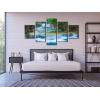 imageWieco Art Peaceful Waterfall 5 Panels Large Canvas Paintings Wall Art Modern Gallery Wrapped Landscape Forest Giclee Canvas Print Artwork Photo Pictures for Living Room Bedroom Home Decorations L12x16inchx2pcs 12x24inchx2pcs 12x32inchx1pc