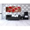 imageWieco Art Red Poppies on Brown 5 Panels Modern Gallery Wrapped Floral Giclee Canvas Print Flowers Pictures to Photo Paintings on Canvas Wall Art Work Ready to Hang for Living Room Home Decor L14x24inchx2pcs 14x28inchx2pcs 14x32inchx1pc