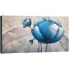 imageWieco Art 100 handpainted oil painting White Blue Abstract Botanic Paintings Wall Art on Canvas Mordern Canvas Wall Art for Living Room Bedroom Wall Decor Contemporary Artwork