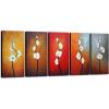 imageWieco Art Colorful Flowers Oil Painting on Canvas Wall Art Ready to Hang for Living Room Bedroom Home Decoration Modern 5 Piece 100 Hand Painted Gallery Wrapped Contemporary Abstract Floral16x32inchx5pcs 40x80cmx5pcs