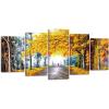 imageWieco Art Large Autumn Love Modern Giclee Canvas Prints Artwork 5 Panels Abstract Landscape Pictures to Photo Printed on Canvas Wall Art for Living Room Bedroom Office Decor10x16inchx2pcs 10x20inchx2pcs 10x24inchx1pc