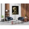 imageWieco Art Large Framed Art Skull of a Skeleton with Burning Cigarette1886 by Vincent Van Gogh Canvas Wall Art for Home Office Bedroom Decoration Canvas Prints Black Framed