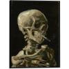 imageWieco Art Large Framed Art Skull of a Skeleton with Burning Cigarette1886 by Vincent Van Gogh Canvas Wall Art for Home Office Bedroom Decoration Canvas Prints Black Framed