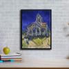 image:imageWieco Art Black Framed Canvas Wall Art Church at Auvers by Vincent Van Gogh Famous Paintings Reproduction Modern Classic Abstract Artwork for Wall Decor Home Office Decorations17L x 13W