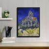 image:imageWieco Art Black Framed Canvas Wall Art Church at Auvers by Vincent Van Gogh Famous Paintings Reproduction Modern Classic Abstract Artwork for Wall Decor Home Office Decorations17L x 13W