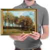 image:imageWieco Art Framed Autumn Landscape 1885 Canvas Prints of Vincent Van Gogh Art Famous Paintings Reproduction Tree Forest Pictures Artwork Wall Art for Home Decor and Wall Decorations Bronze Gold Frame17L x 13W
