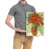 image:imageWieco Art Framed Wall Art of Red Poppies and Daisies by Vincent Van Gogh Paintings Reproduction Abstract Canvas Prints for Home Living Room Decorations Bronze Gold Frame16L x 12W