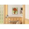 image:imageWieco Art Framed Wall Art of Red Poppies and Daisies by Vincent Van Gogh Paintings Reproduction Abstract Canvas Prints for Home Living Room Decorations Bronze Gold Frame25L x 21W