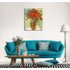 image:imageWieco Art Framed Wall Art of Red Poppies and Daisies by Vincent Van Gogh Paintings Reproduction Abstract Canvas Prints for Home Living Room Decorations Bronze Gold Frame24L x 20W