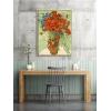 image:imageWieco Art Framed Wall Art of Red Poppies and Daisies by Vincent Van Gogh Paintings Reproduction Abstract Canvas Prints for Home Living Room Decorations Bronze Gold Frame327L x 247W