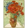 image:imageWieco Art Framed Wall Art of Red Poppies and Daisies by Vincent Van Gogh Paintings Reproduction Abstract Canvas Prints for Home Living Room Decorations Bronze Gold Frame327L x 247W