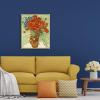 image:imageWieco Art Framed Wall Art of Red Poppies and Daisies by Vincent Van Gogh Paintings Reproduction Abstract Canvas Prints for Home Living Room Decorations Bronze Gold Frame247L x 207W