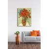 image:imageWieco Art Framed Wall Art of Red Poppies and Daisies by Vincent Van Gogh Paintings Reproduction Abstract Canvas Prints for Home Living Room Decorations Bronze Gold Frame327L x 247W
