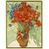 image:imageWieco Art Framed Wall Art of Red Poppies and Daisies by Vincent Van Gogh Paintings Reproduction Abstract Canvas Prints for Home Living Room Decorations Bronze Gold Frame17L x 13W