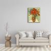 image:imageWieco Art Framed Wall Art of Red Poppies and Daisies by Vincent Van Gogh Paintings Reproduction Abstract Canvas Prints for Home Living Room Decorations Bronze Gold Frame247L x 207W