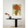image:imageWieco Art Framed Wall Art of Red Poppies and Daisies by Vincent Van Gogh Paintings Reproduction Abstract Canvas Prints for Home Living Room Decorations Bronze Gold Frame32L x 24W