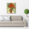 image:imageWieco Art Framed Wall Art of Red Poppies and Daisies by Vincent Van Gogh Paintings Reproduction Abstract Canvas Prints for Home Living Room Decorations Bronze Gold Frame247L x 207W