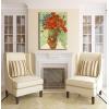 image:imageWieco Art Framed Wall Art of Red Poppies and Daisies by Vincent Van Gogh Paintings Reproduction Abstract Canvas Prints for Home Living Room Decorations Bronze Gold Frame32L x 24W