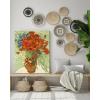 image:imageWieco Art Framed Wall Art of Red Poppies and Daisies by Vincent Van Gogh Paintings Reproduction Abstract Canvas Prints for Home Living Room Decorations Bronze Gold Frame24L x 20W