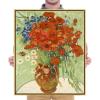 image:imageWieco Art Framed Wall Art of Red Poppies and Daisies by Vincent Van Gogh Paintings Reproduction Abstract Canvas Prints for Home Living Room Decorations Bronze Gold Frame25L x 21W