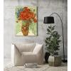image:imageWieco Art Framed Wall Art of Red Poppies and Daisies by Vincent Van Gogh Paintings Reproduction Abstract Canvas Prints for Home Living Room Decorations Bronze Gold Frame32L x 24W