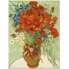 image:imageWieco Art Framed Wall Art of Red Poppies and Daisies by Vincent Van Gogh Paintings Reproduction Abstract Canvas Prints for Home Living Room Decorations Bronze Gold Frame16L x 12W