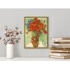 image:imageWieco Art Framed Wall Art of Red Poppies and Daisies by Vincent Van Gogh Paintings Reproduction Abstract Canvas Prints for Home Living Room Decorations Bronze Gold Frame175L x 135W
