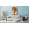 image:imageWieco Art Framed Wall Art of Red Poppies and Daisies by Vincent Van Gogh Paintings Reproduction Abstract Canvas Prints for Home Living Room Decorations Bronze Gold Frame33L x 25W
