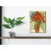 image:imageWieco Art Framed Wall Art of Red Poppies and Daisies by Vincent Van Gogh Paintings Reproduction Abstract Canvas Prints for Home Living Room Decorations Bronze Gold Frame16L x 12W