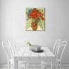 image:imageWieco Art Framed Wall Art of Red Poppies and Daisies by Vincent Van Gogh Paintings Reproduction Abstract Canvas Prints for Home Living Room Decorations Bronze Gold Frame24L x 20W