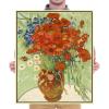 image:imageWieco Art Framed Wall Art of Red Poppies and Daisies by Vincent Van Gogh Paintings Reproduction Abstract Canvas Prints for Home Living Room Decorations Bronze Gold Frame247L x 207W
