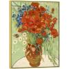 image:imageWieco Art Framed Wall Art of Red Poppies and Daisies by Vincent Van Gogh Paintings Reproduction Abstract Canvas Prints for Home Living Room Decorations Bronze Gold Frame327L x 247W