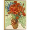 image:imageWieco Art Framed Wall Art of Red Poppies and Daisies by Vincent Van Gogh Paintings Reproduction Abstract Canvas Prints for Home Living Room Decorations Bronze Gold Frame33L x 25W