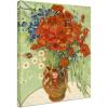 image:imageWieco Art Framed Wall Art of Red Poppies and Daisies by Vincent Van Gogh Paintings Reproduction Abstract Canvas Prints for Home Living Room Decorations Bronze Gold Frame16L x 12W