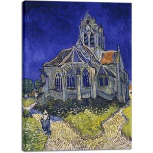 image:imageWieco Art Black Framed Canvas Wall Art Church at Auvers by Vincent Van Gogh Famous Paintings Reproduction Modern Classic Abstract Artwork for Wall Decor Home Office Decorations16L x 12W